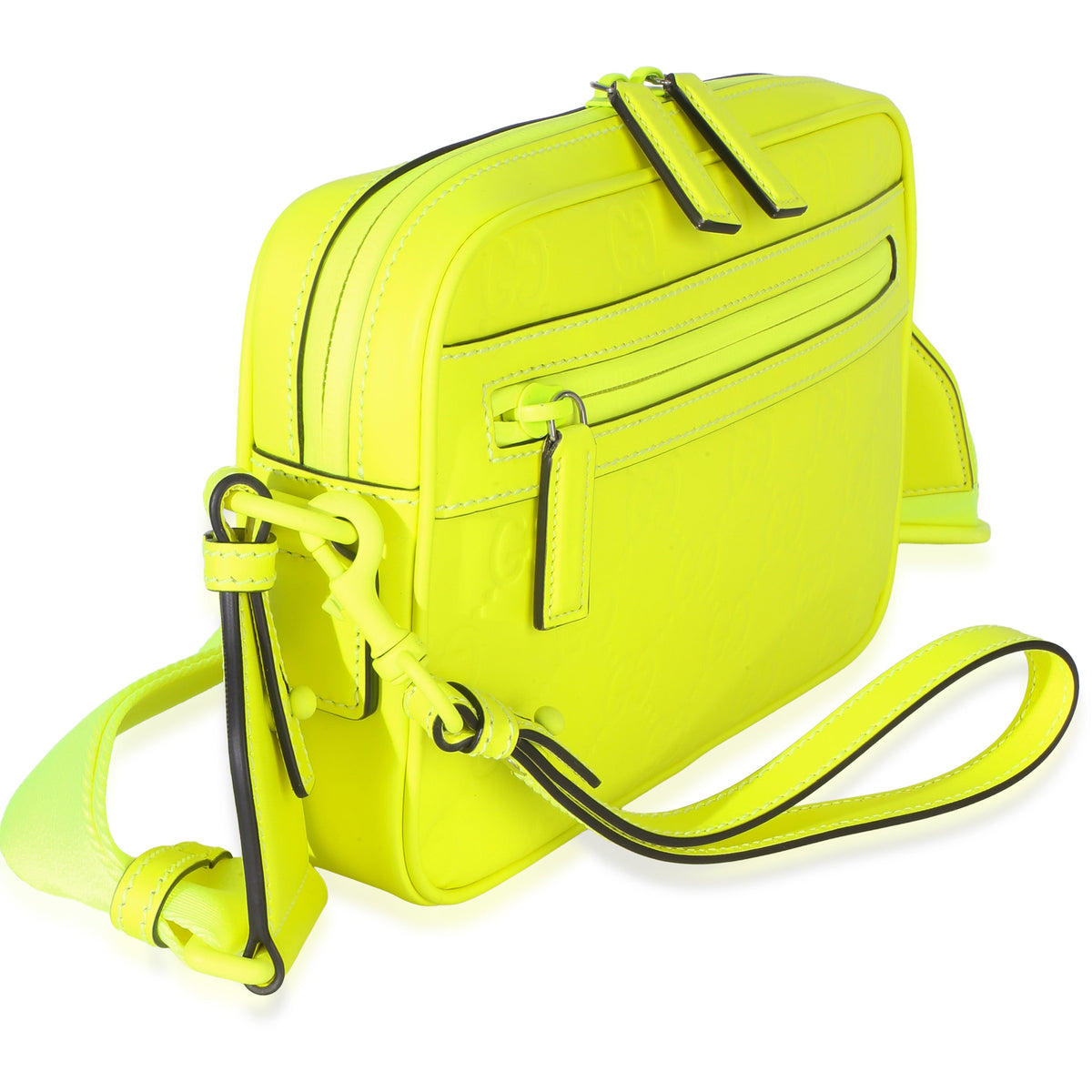 Vibrant Fluorescent Yellow Monogram Crossbody Bag