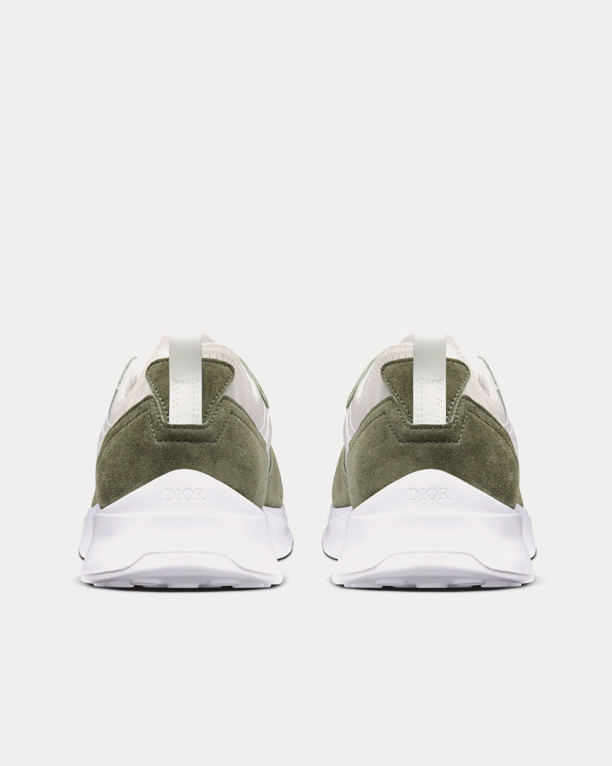 B25 Runner Olive Suede and White Technical Mesh with Olive and White Dior Oblique Canvas Low Top Sneakers