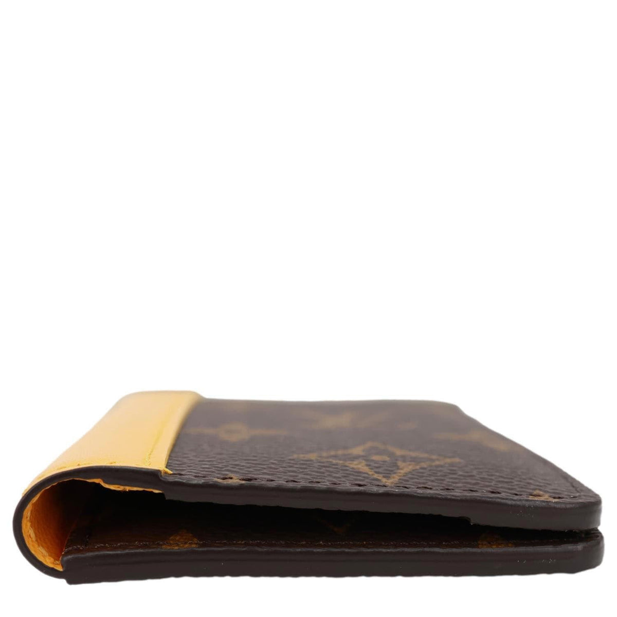 LOUIS VUITTON Pocket Organizer Monogram Macassar Canvas Wallet Safran Yellow