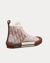 B23 Coffee Dior Oblique Canvas High Top Sneakers