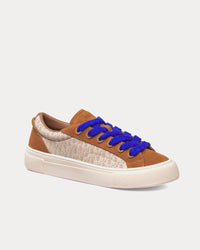 B33 Brown and Cream Dior Oblique Jacquard and Brown Suede Low Top Sneakers