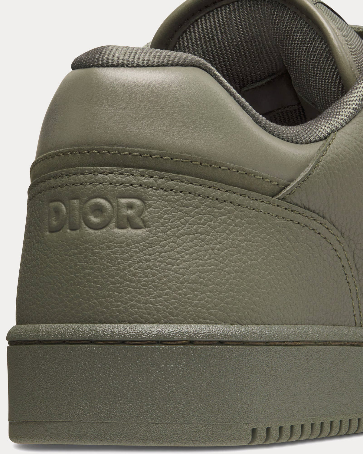 B27 Khaki Grained Calfskin and Khaki Dior Gravity Leather Low Top Sneakers