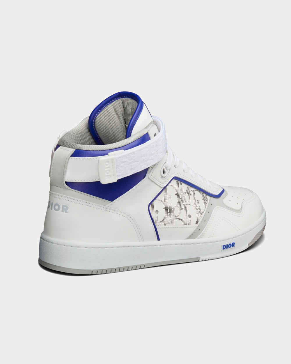 B27 White and Purple Smooth Calfskin with White Dior Oblique Galaxy Leather High Top Sneakers