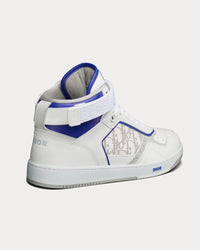 B27 White and Purple Smooth Calfskin with White Dior Oblique Galaxy Leather High Top Sneakers