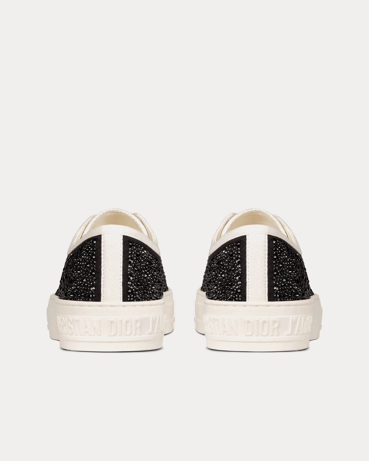 Walk'n'Dior Black Cotton Embroidered with Strass Low Top Sneakers