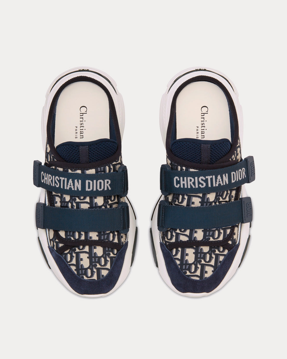 D-Wander Deep Blue Dior Oblique Technical Fabric Slip On Sneakers