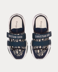 D-Wander Deep Blue Dior Oblique Technical Fabric Slip On Sneakers
