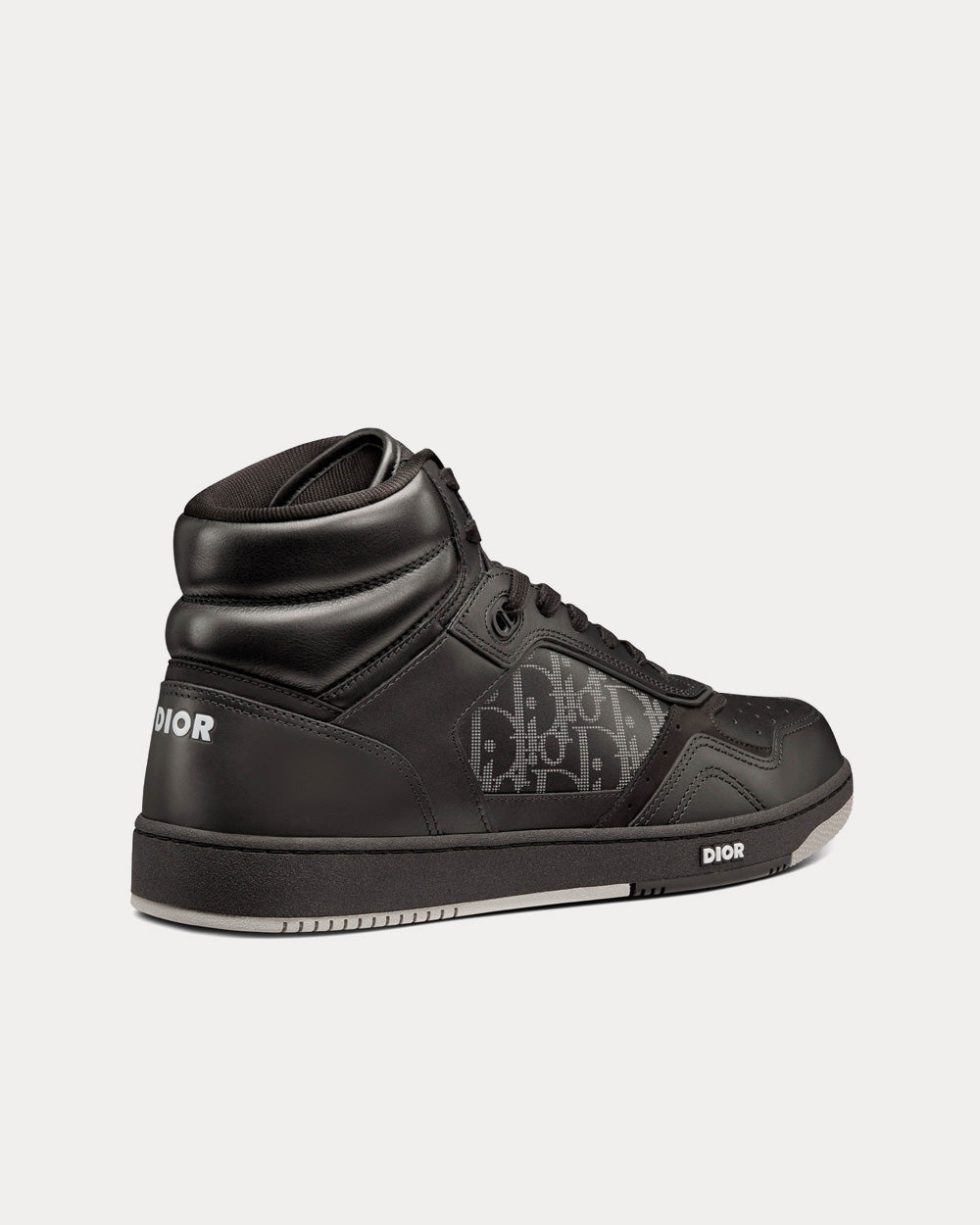 B27 Black Dior Oblique Galaxy Leather with Smooth Calfskin and Suede High Top Sneakers