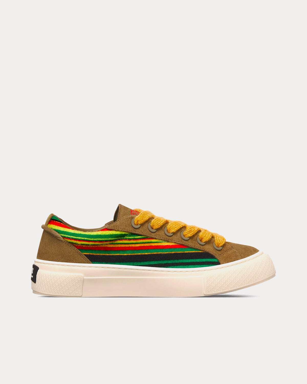 Dior Tears B33 Limited Edition Yellow Multicolor Mohair and Brown Suede Low Top Sneakers