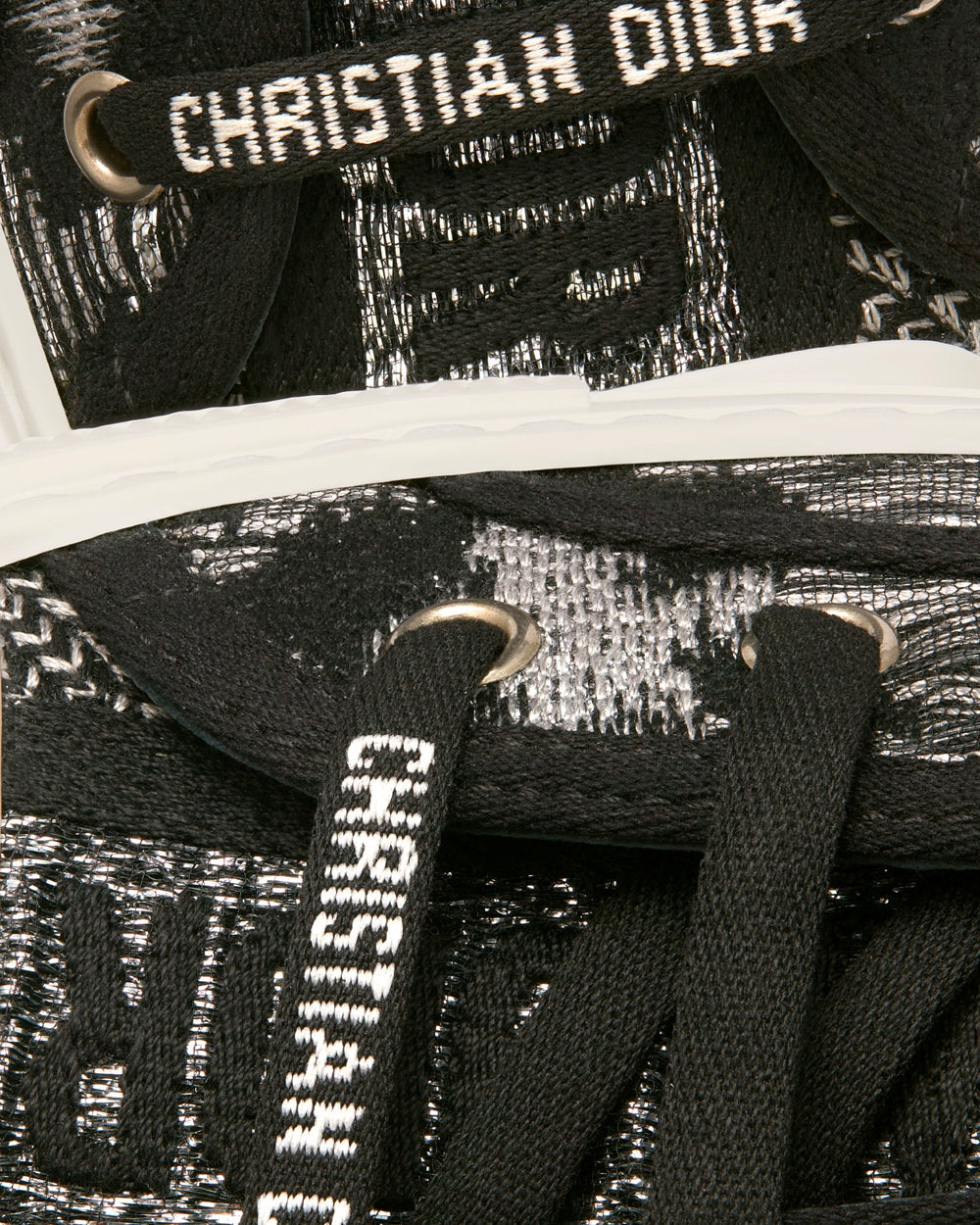 Walk'n'Dior Gray Mizza Embroidered Cotton and Metallic Thread Low Top Sneakers