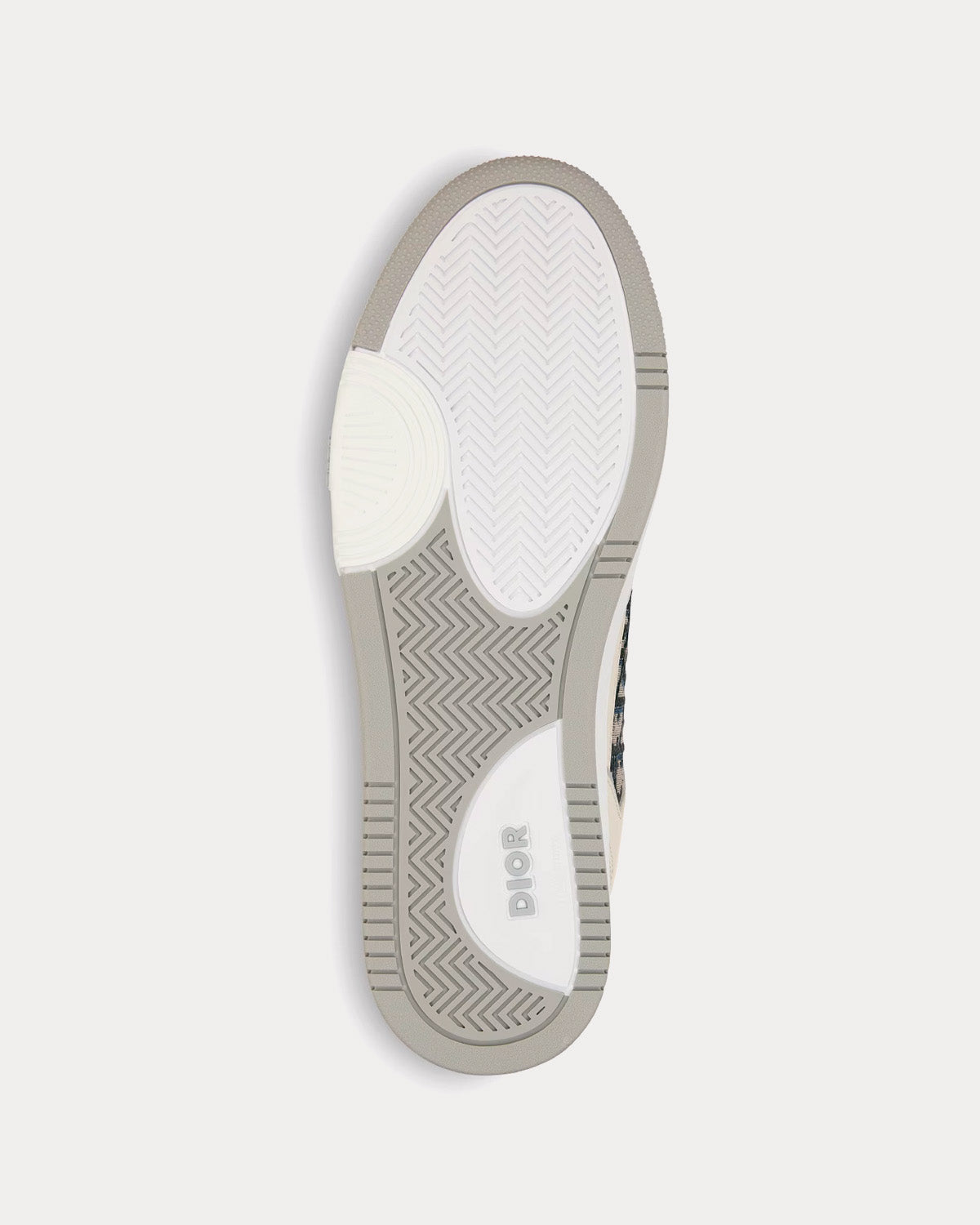 B27 Cream and White Smooth Calfskin with Beige and Black Dior Oblique Jacquard Low Top Sneakers