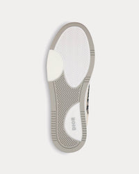 B27 Cream and White Smooth Calfskin with Beige and Black Dior Oblique Jacquard Low Top Sneakers