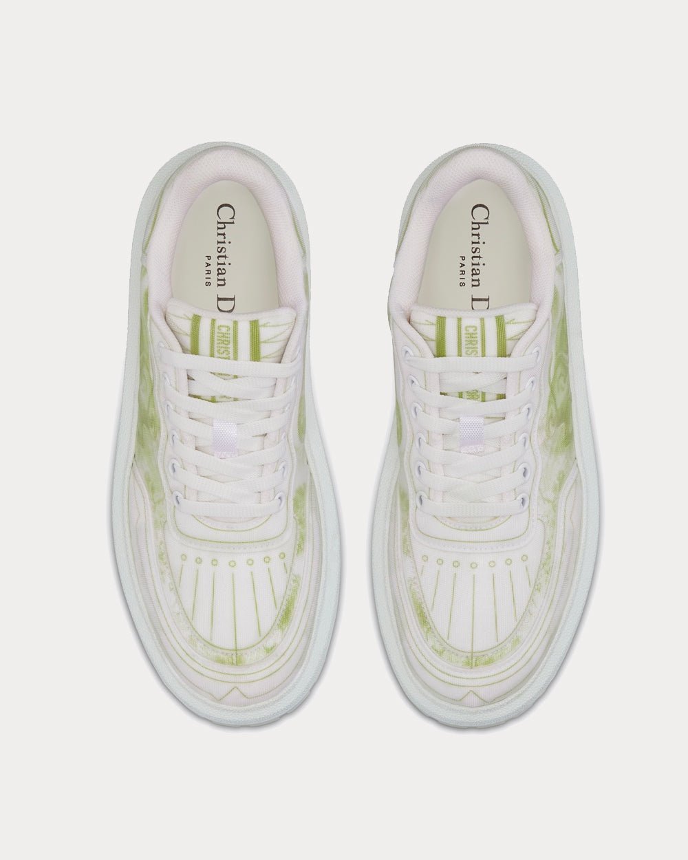 Addict Lime Toile de Jouy Technical Fabric Low Top Sneakers - Crown & Consign