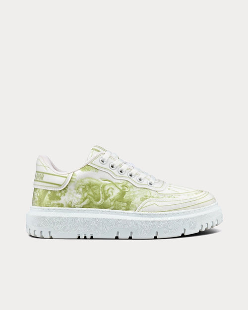 Addict Lime Toile de Jouy Technical Fabric Low Top Sneakers - Crown & Consign