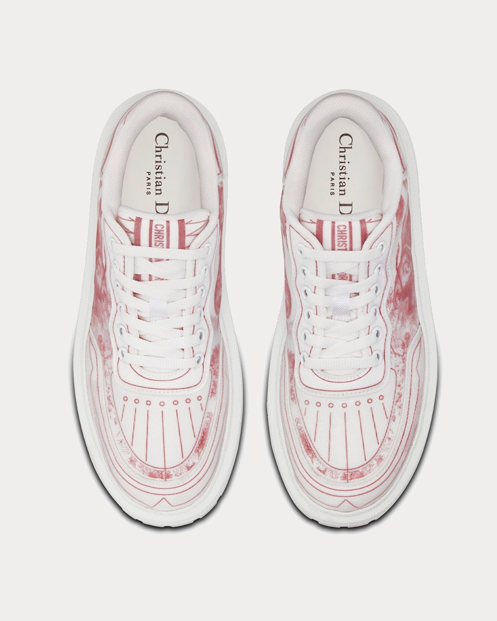 Addict Raspberry Toile de Jouy Technical Fabric Low Top Sneakers - Crown & Consign