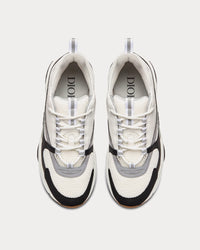 B22 Gray Technical Mesh with White and Black Smooth Calfskin Low Top Sneakers