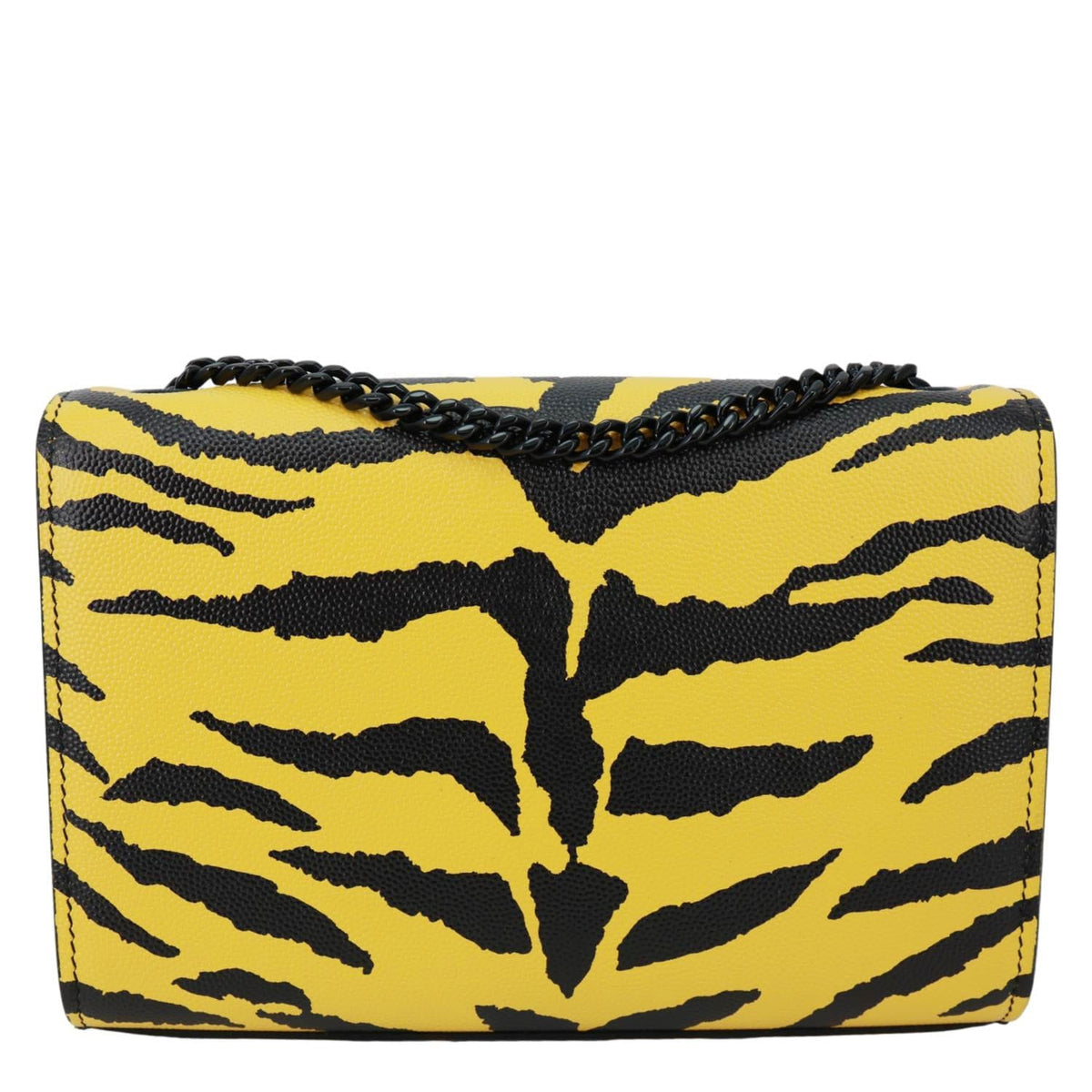 YVES SAINT LAURENT Classic Kate Zebra Print Leather Crossbody Bag Yellow