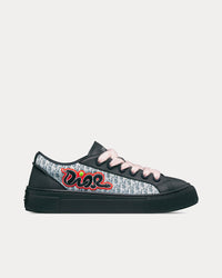 B33 Calfskin & Dior Oblique Canvas Navy Blue / Blue / White Low Top Sneakers