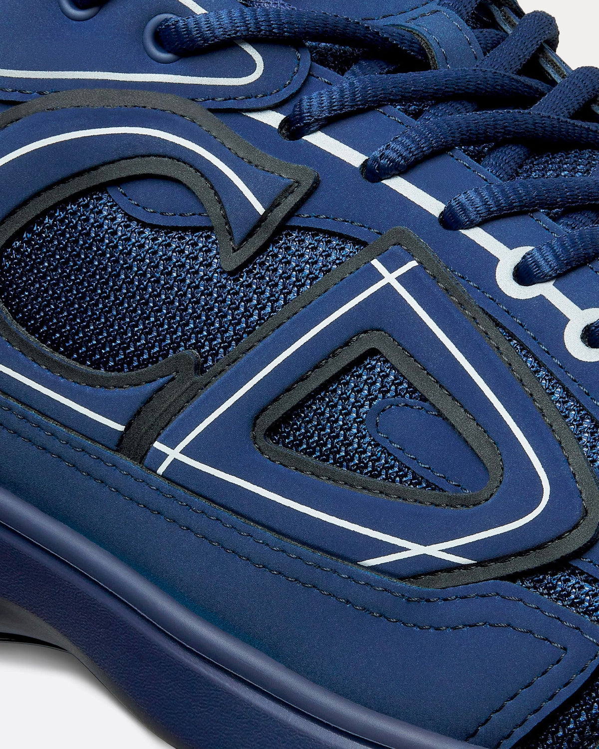 B30 Mesh & Technical Fabric Deep Blue Low Top Sneakers