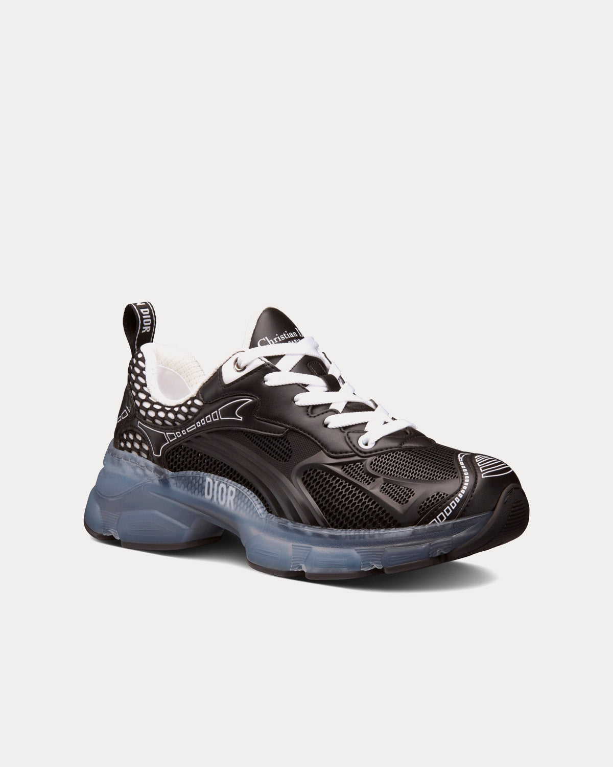 Vibe Black Technical Fabric, Mesh and Rubber Low Top Sneakers