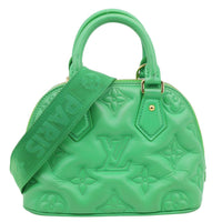 Alma Soft BB Bubblegram Quilted Leather Satchel Crossbody Bag Green View 3