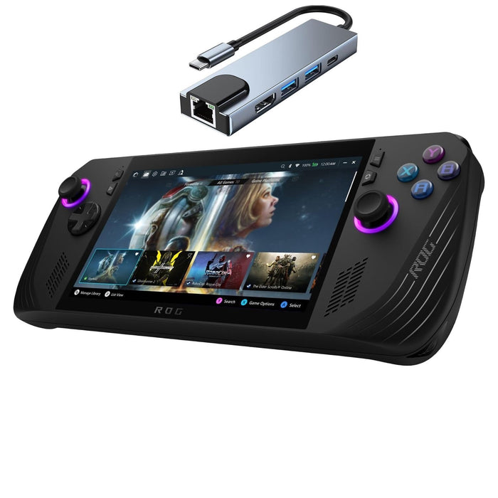 Asus ROG Ally X 7" 120Hz FHD 1080p Gaming Handheld AMD Ryzen Z1 Extreme Processor 24GB Ram Win 11 Pro Black Edition 2TB Gen 4 SSD| Win 11 Pro USB C HUB - Crown & Consign