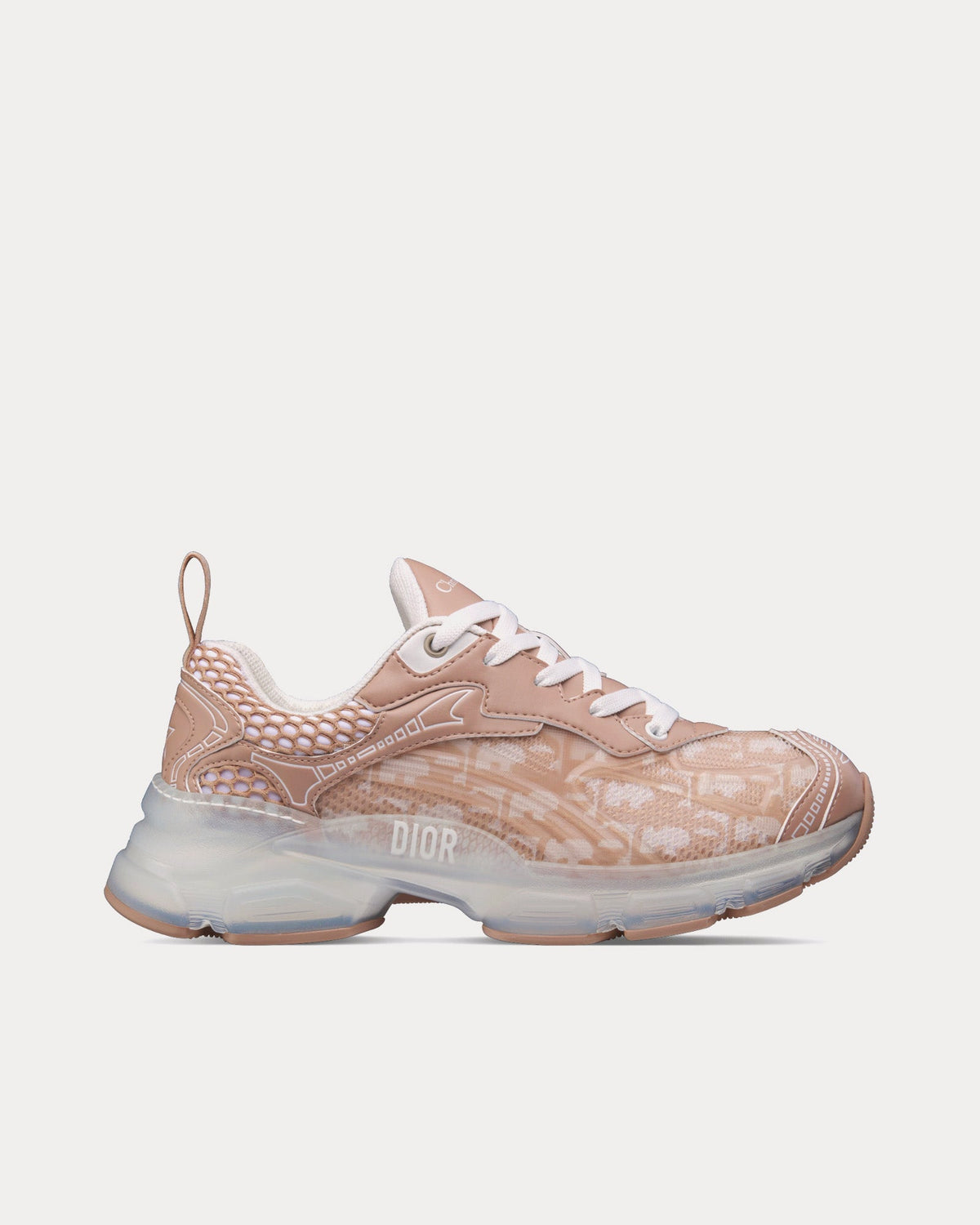 Dior Vibe Nude Dior Oblique Technical Fabric and Transparent Rubber Low Top Sneakers