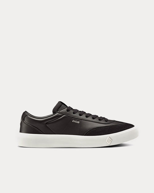 B101 Black Smooth Calfskin and Nubuck Low Top Sneakers - Crown & Consign