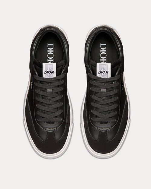 B101 Black Smooth Calfskin and Nubuck Low Top Sneakers - Crown & Consign