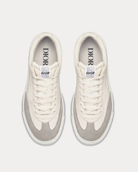B101 Cream Smooth Calfskin and Greige Nubuck Low Top Sneakers View 2