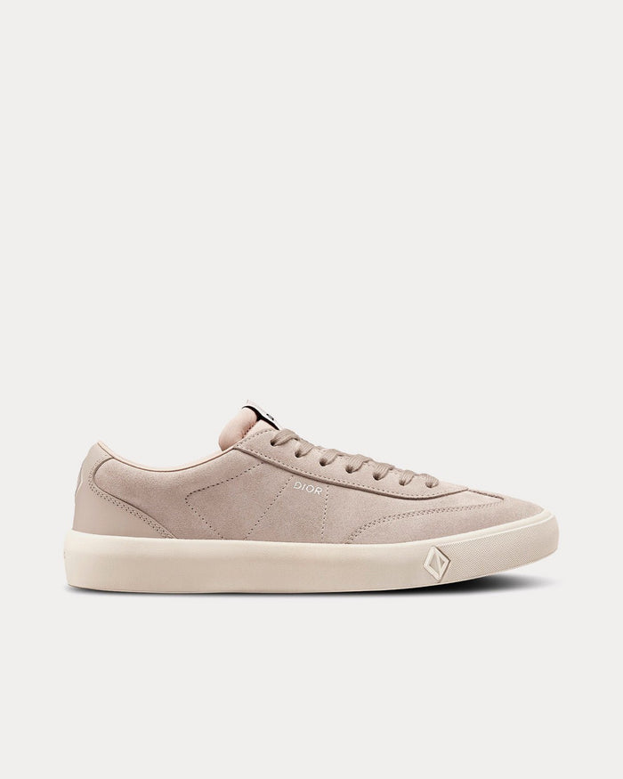 B101 Greige Nubuck Calfskin Low Top Sneakers - Crown & Consign
