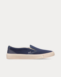 B101 Navy Blue Suede and Smooth Calfskin Slip On Sneakers View 1