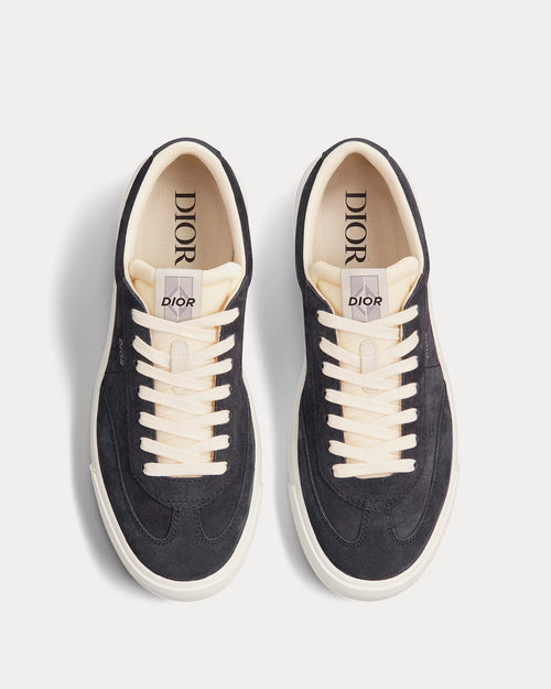 B101 Nubuck Calfskin Black Low Top Sneakers - Crown & Consign
