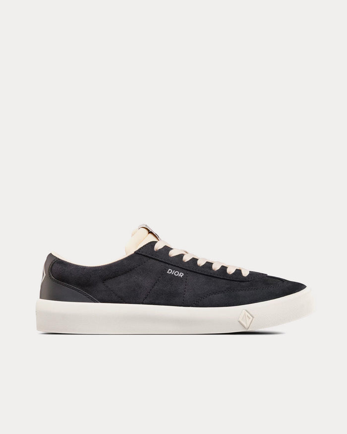 B101 Nubuck Calfskin Black Low Top Sneakers - Crown & Consign