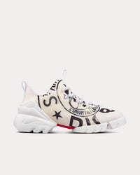 D-Connect White Technical Fabric with Dior Union Print Low Top Sneakers