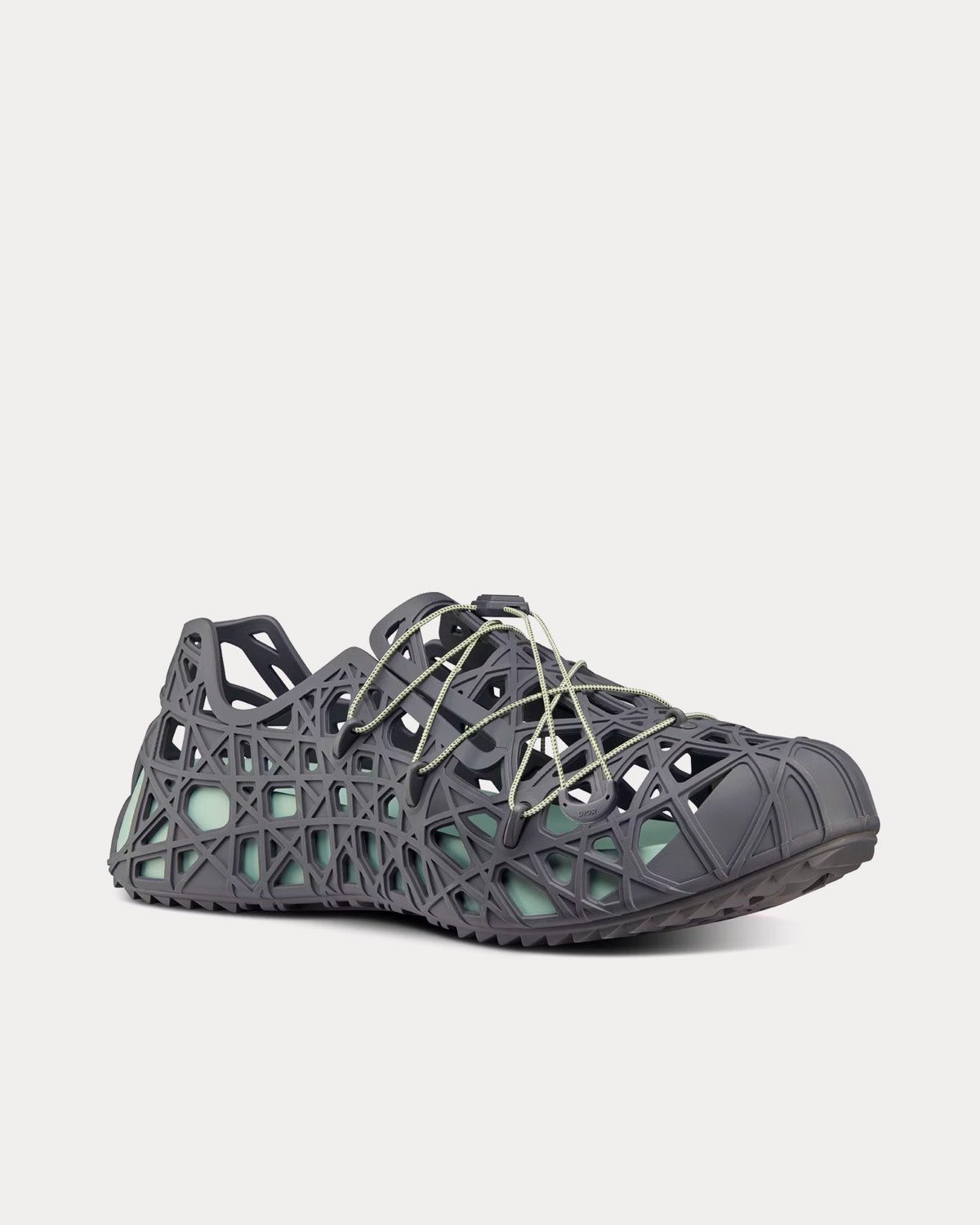 Dior Warp Anthracite Gray Cosmo Rubber with Warped Cannage Motif Sandals