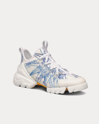 D-Connect Blue Multicolor Technical Fabric with Rêve d'Infini Print Low Top Sneakers