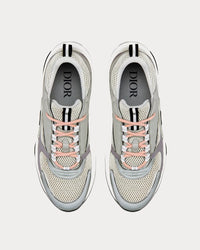 B22 Gray Technical Mesh and Smooth Calfskinn Low Top Sneakers View 2