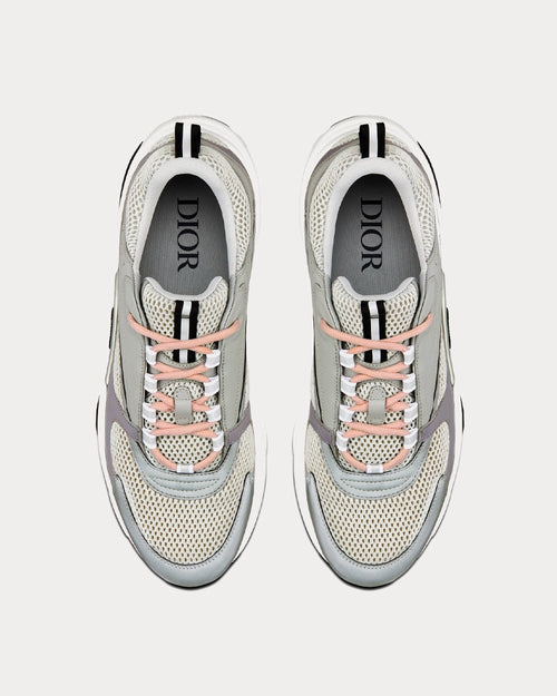 B22 Gray Technical Mesh and Smooth Calfskinn Low Top Sneakers - Crown & Consign