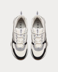 B22 Gray Technical Mesh with White and Black Smooth Calfskin Low Top Sneakers View 2