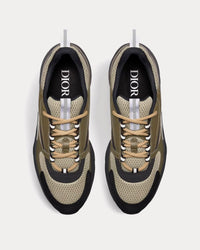 B22 Khaki and Black Technical Mesh and Khaki Calfskin Low Top Sneakers View 2