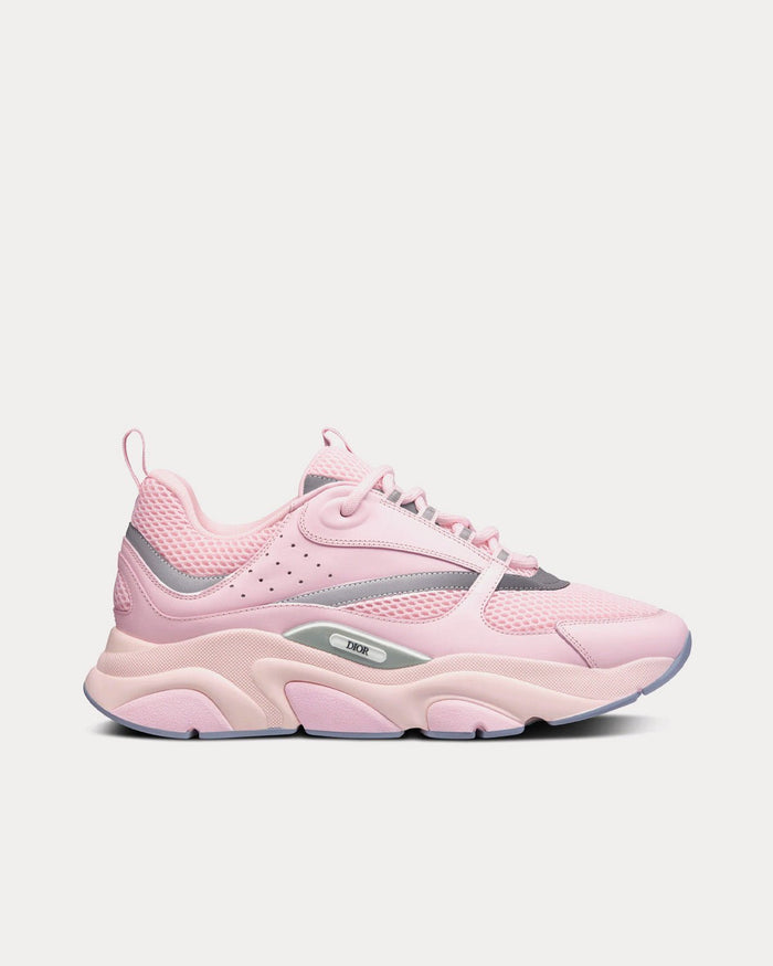 B22 Pink Technical Mesh and Smooth Calfskin Low Top Sneakers - Crown & Consign