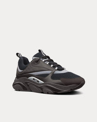 B22 Technical Mesh & Smooth Calfskin Black Low Top Sneakers View 3