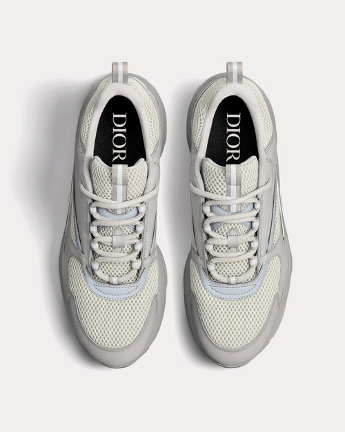 B22 Technical Mesh & Smooth Calfskin Dior Gray Low Top Sneakers - Crown & Consign