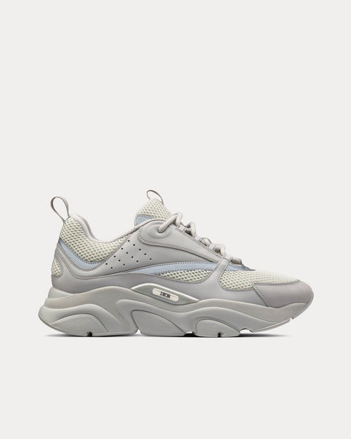 B22 Technical Mesh & Smooth Calfskin Dior Gray Low Top Sneakers - Crown & Consign