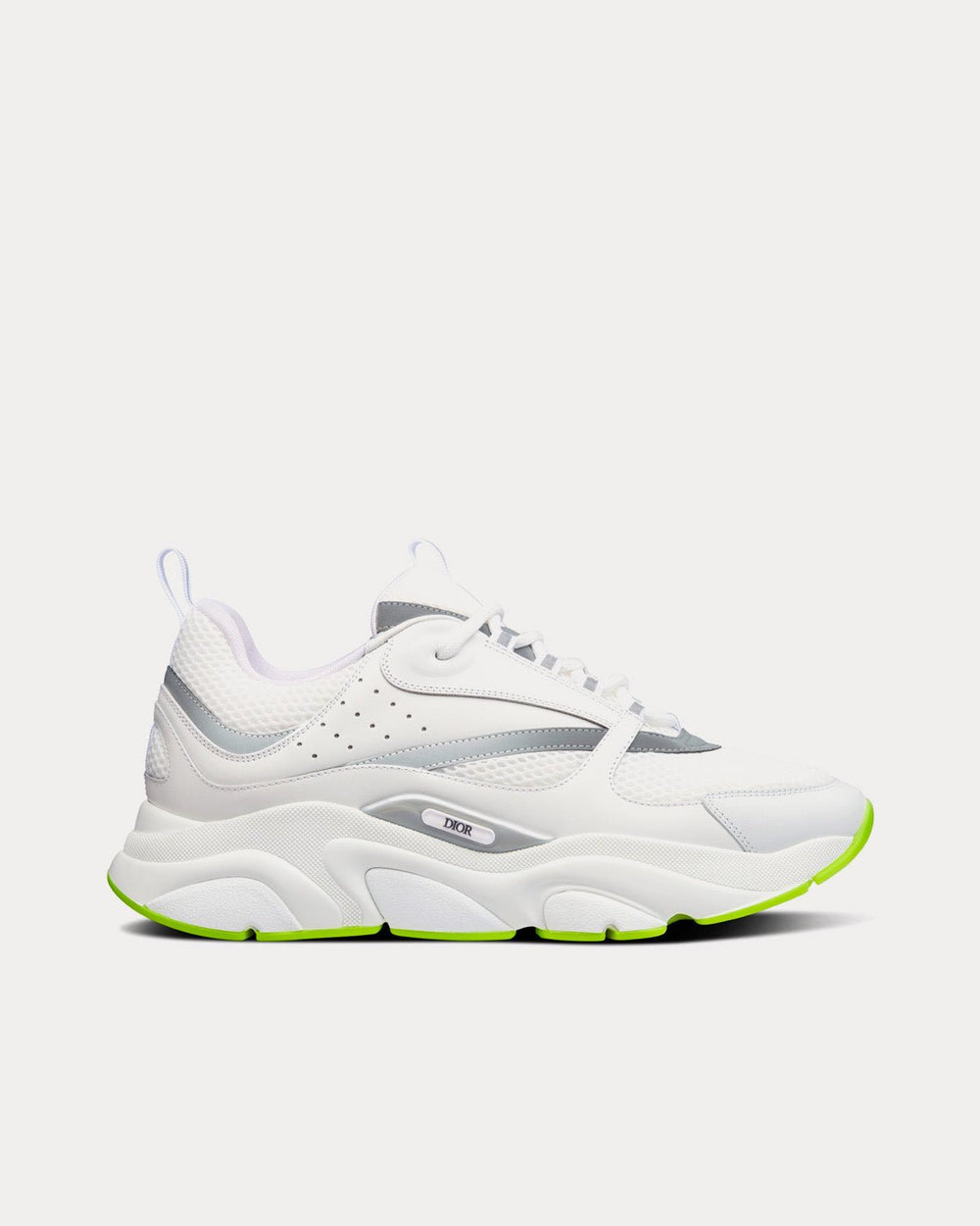 B22 White Technical Mesh and Smooth Calfskin Low Top Sneakers