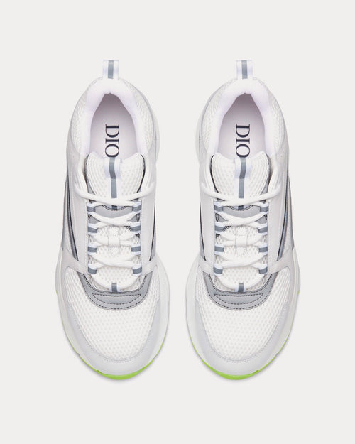 B22 White Technical Mesh and Smooth Calfskin Low Top Sneakers - Crown & Consign