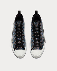 B23 Beige and Blue Dior Oblique Strass High Top Sneakers View 3