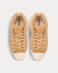 B23 Beige Shearling with Rabbit Motif High Top Sneakers View 2