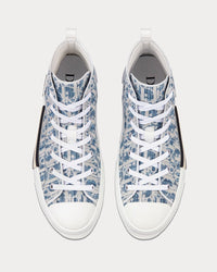 B23 Blue Dior Oblique Kasuri Jacquard High Top Sneakers View 3